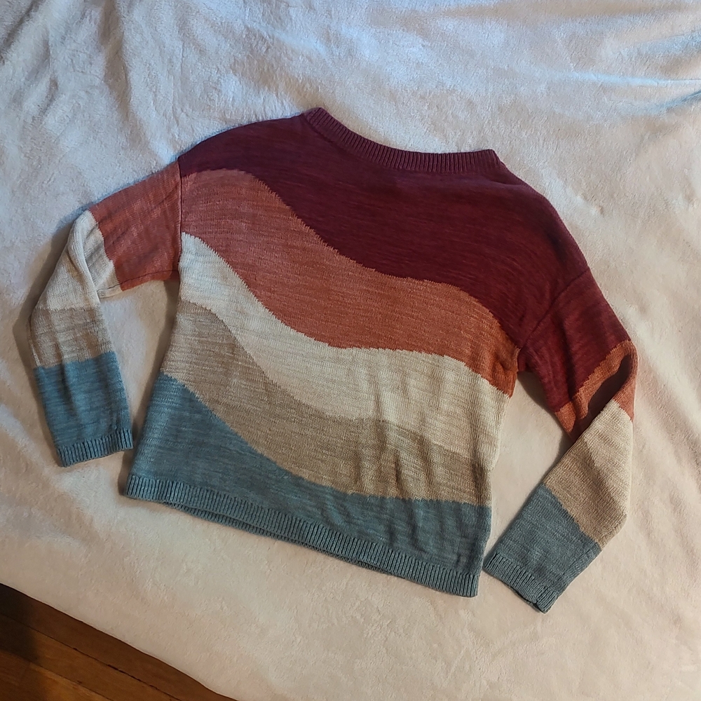 Garnet Hill Colorblock Knit Sweater